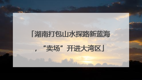 湖南打包山水探路新蓝海，“卖场”开进大湾区