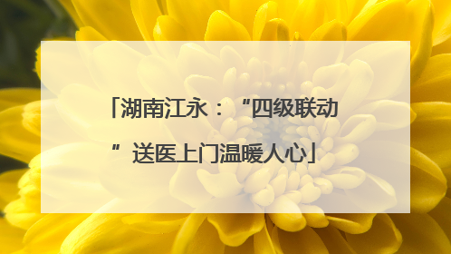 湖南江永：“四级联动”送医上门温暖人心