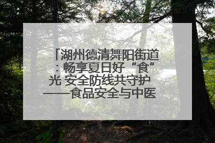 湖州德清舞阳街道：畅享夏日好“食”光 安全防线共守护——食品安全与中医养生知识宣传