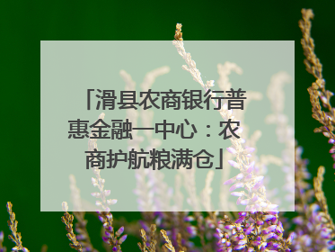 滑县农商银行普惠金融一中心：农商护航粮满仓