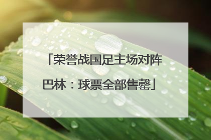 荣誉战国足主场对阵巴林：球票全部售罄