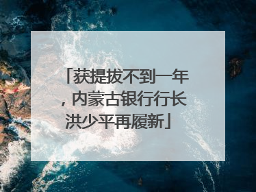 获提拔不到一年，内蒙古银行行长洪少平再履新