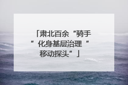 肃北百余“骑手”化身基层治理“移动探头”