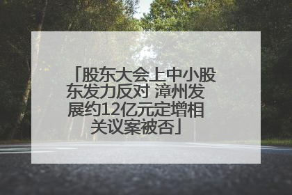 股东大会上中小股东发力反对 漳州发展约12亿元定增相关议案被否