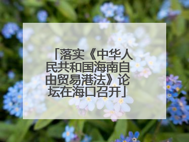 落实《中华人民共和国海南自由贸易港法》论坛在海口召开