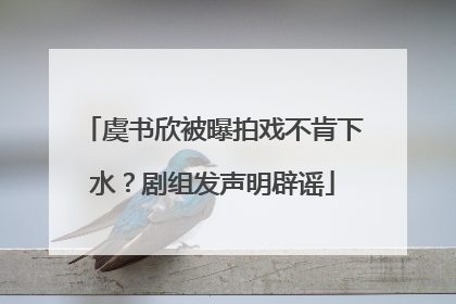 虞书欣被曝拍戏不肯下水？剧组发声明辟谣