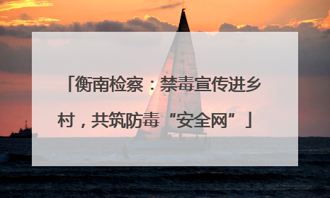 衡南检察：禁毒宣传进乡村，共筑防毒“安全网”