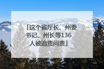 这个省厅长、州委书记、州长等136人被追责问责