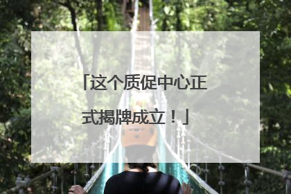 这个质促中心正式揭牌成立！
