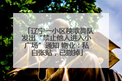辽宁一小区秧歌舞队发出“禁止他人进入小广场”通知 物业：私自张贴，已撤掉