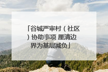谷城严审村（社区）协助事项 厘清边界为基层减负