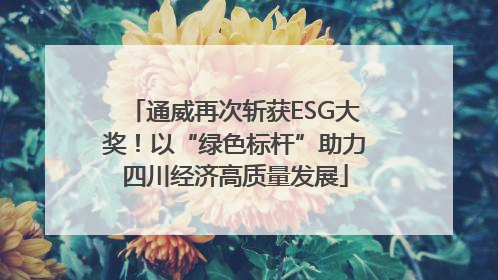 通威再次斩获ESG大奖！以“绿色标杆”助力四川经济高质量发展