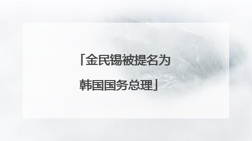 金民锡被提名为韩国国务总理