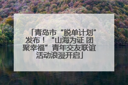 青岛市“脱单计划”发布！“山海为证 团聚幸福”青年交友联谊活动浪漫开启