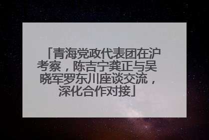 青海党政代表团在沪考察，陈吉宁龚正与吴晓军罗东川座谈交流，深化合作对接