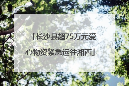 长沙县超75万元爱心物资紧急运往湘西