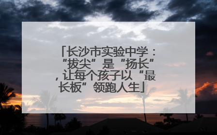 长沙市实验中学：“拔尖”是“扬长”，让每个孩子以“最长板”领跑人生