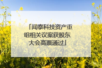闻泰科技资产重组相关议案获股东大会高票通过