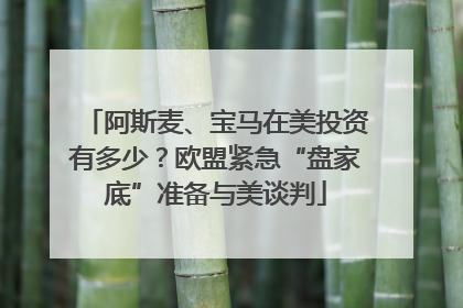 阿斯麦、宝马在美投资有多少？欧盟紧急“盘家底”准备与美谈判