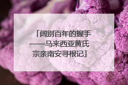 阔别百年的握手——马来西亚黄氏宗亲南安寻根记