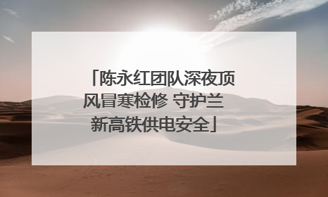陈永红团队深夜顶风冒寒检修 守护兰新高铁供电安全