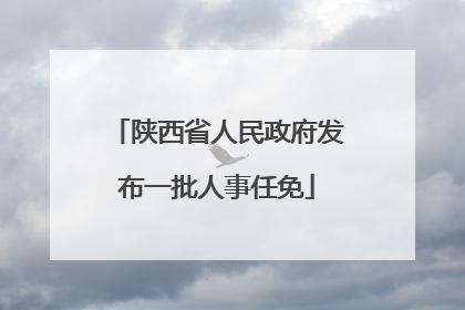 陕西省人民政府发布一批人事任免