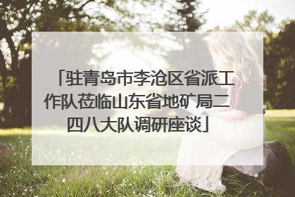 驻青岛市李沧区省派工作队莅临山东省地矿局二四八大队调研座谈