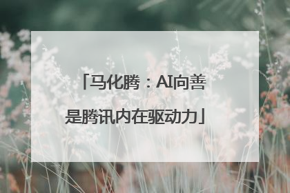 马化腾：AI向善是腾讯内在驱动力