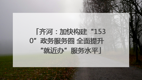 齐河：加快构建“1530”政务服务圈 全面提升“就近办”服务水平
