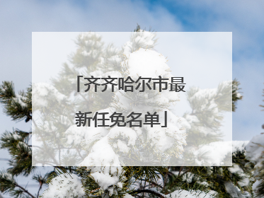 齐齐哈尔市最新任免名单