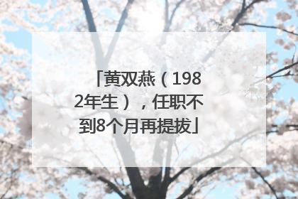 黄双燕（1982年生），任职不到8个月再提拔