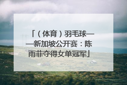 （体育）羽毛球——新加坡公开赛：陈雨菲夺得女单冠军