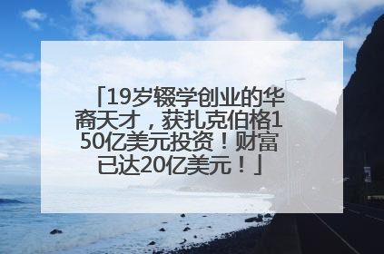 19岁辍学创业的华裔天才，获扎克伯格150亿美元投资！财富已达20亿美元！