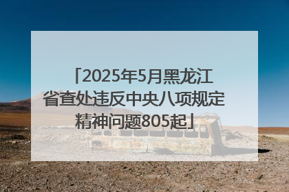 2025年5月黑龙江省查处违反中央八项规定精神问题805起