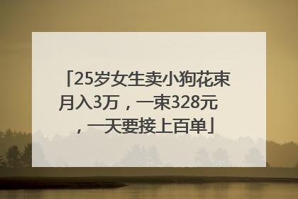 25岁女生卖小狗花束月入3万，一束328元，一天要接上百单