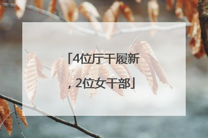 4位厅干履新，2位女干部