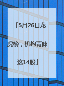5月26日龙虎榜，机构青睐这14股