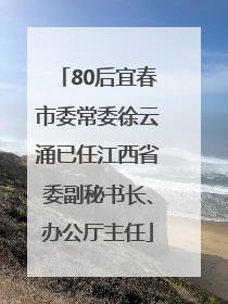 80后宜春市委常委徐云涌已任江西省委副秘书长、办公厅主任