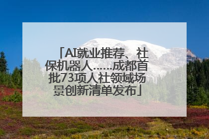 AI就业推荐、社保机器人……成都首批73项人社领域场景创新清单发布
