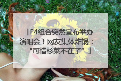 F4组合突然宣布举办演唱会！网友集体炸锅：“可惜杉菜不在了”